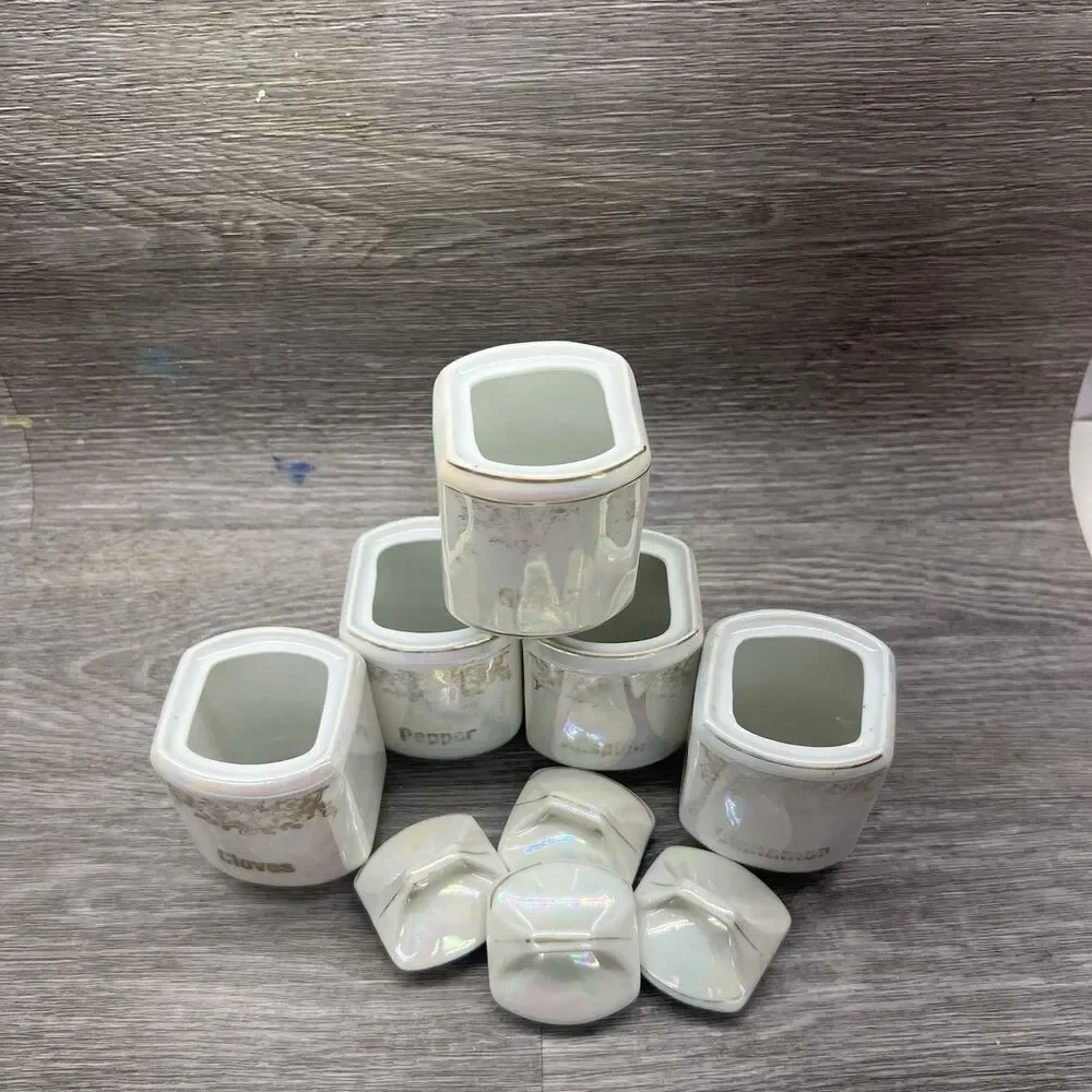 Stunning 1900s Antique German Iridescent Salt Well /Spice Containers/Decanter